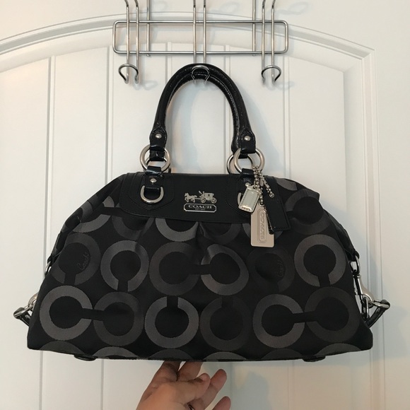 Coach Black Signature Jacquard Convertible Purse - Picture 1 of 6